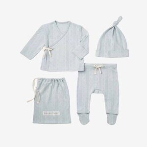 NewBorn ELEGANTBABY OrganicCotton Pointelle Layette 3 Pc Coming Home Set Clothes